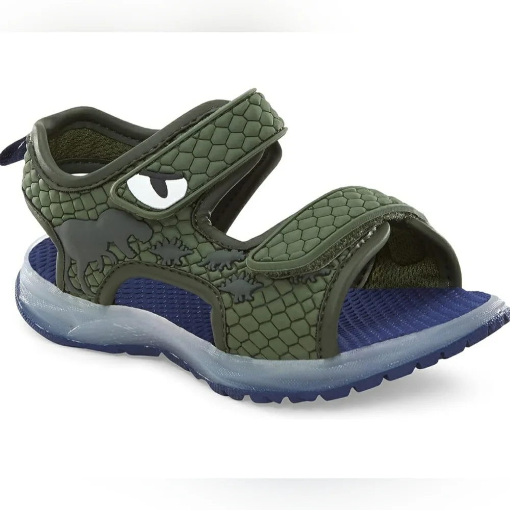 Dinosaur Green Light‎ Up Outsole Kids Sandals